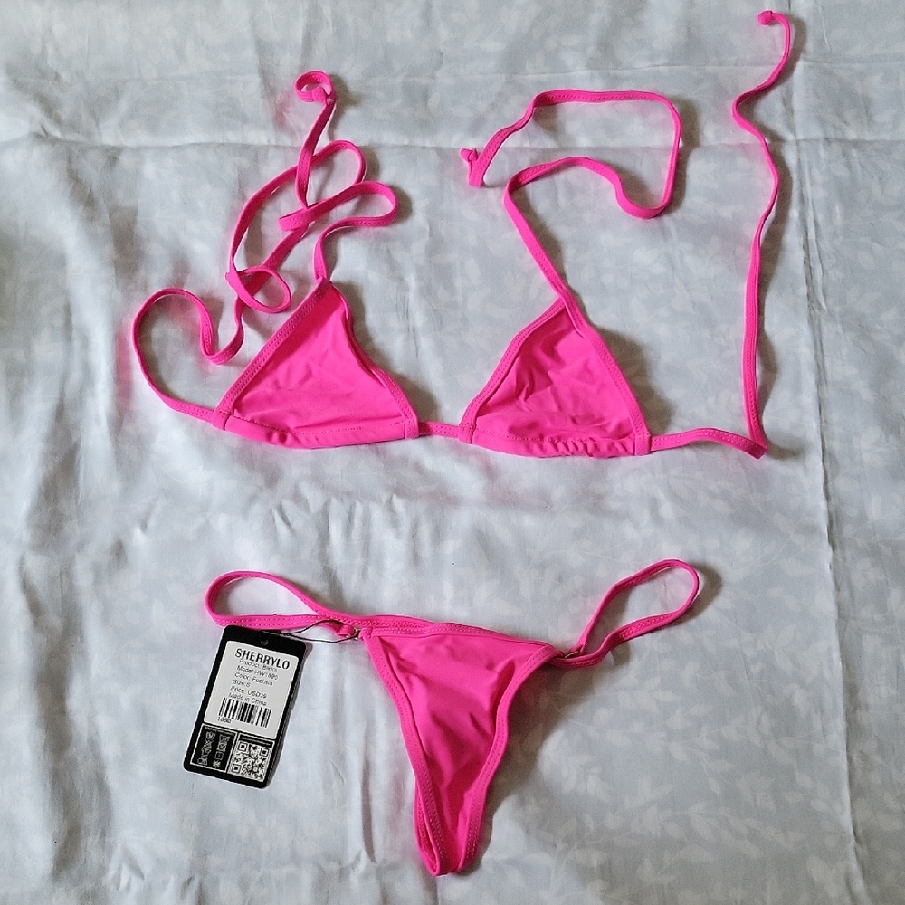 Hot Pink Thong Bikini Set